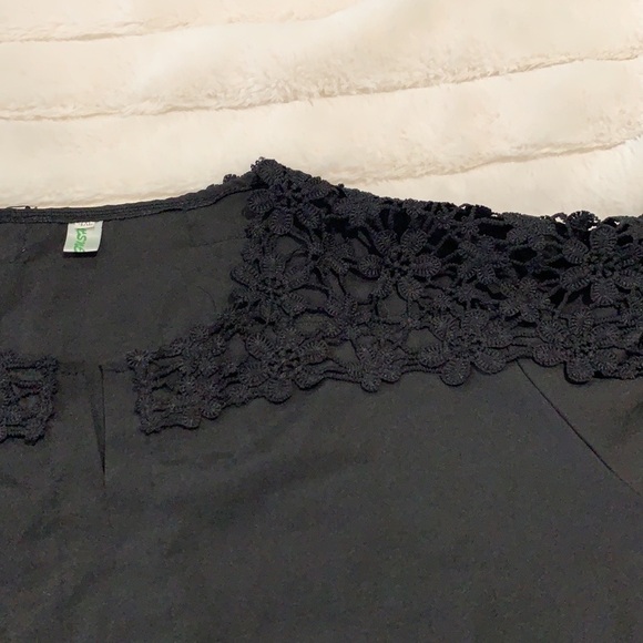 Black Dressy Shirt with crochet detail - Picture 2 of 6